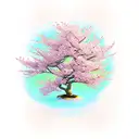 cherry blossom tree tattoo design idea