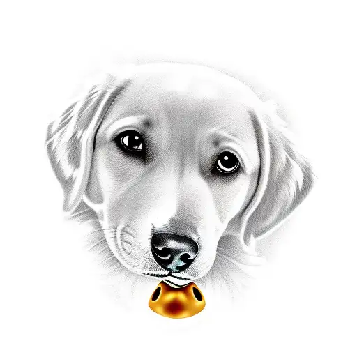 Heaven sent and Heaven returned words with a dog nose tattoo design idea
