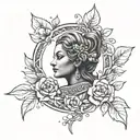 Create a tattoo featuring a powerful maternal figure, like a goddess of fertility or a nurturing mother, to symbolize your desire to have a child tattoo design idea
