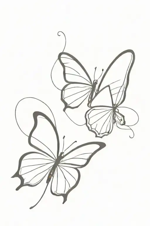 two butterflies one is bold and the other one is vanishing  tattoo design idea