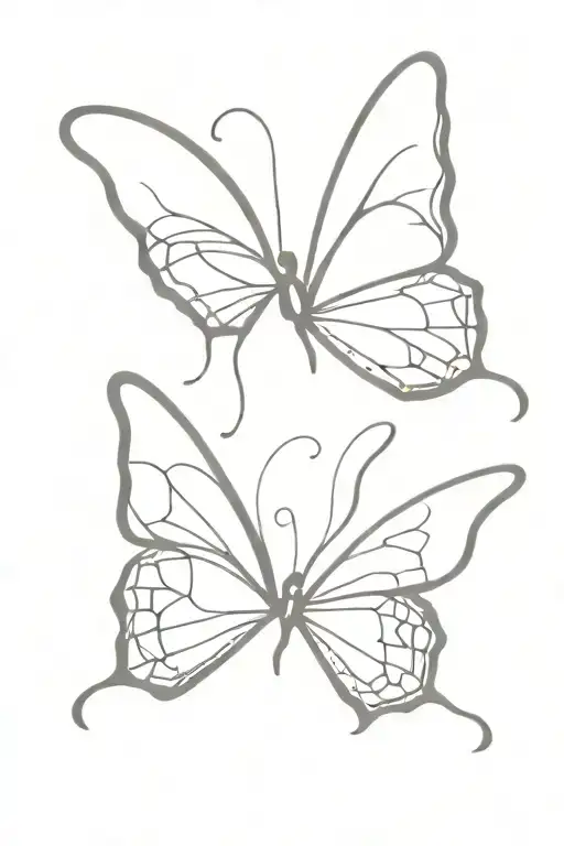 two butterflies one is bold and the other one is vanishing  tattoo design idea