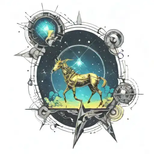 starry sky with constellation Sagittarius constellation tattoo design idea