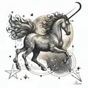 starry sky with constellation Sagittarius Aries and Libra tattoo design idea