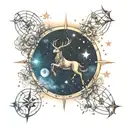 starry sky with constellation Sagittarius Aries and Libra tattoo design idea