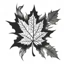 maple leaf withering away  tattoo design idea
