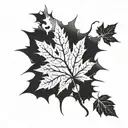 maple leaf withering away  tattoo design idea