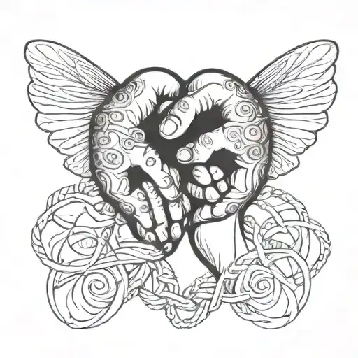 A pinky promise intertwined with an infinity symbol tattoo design idea