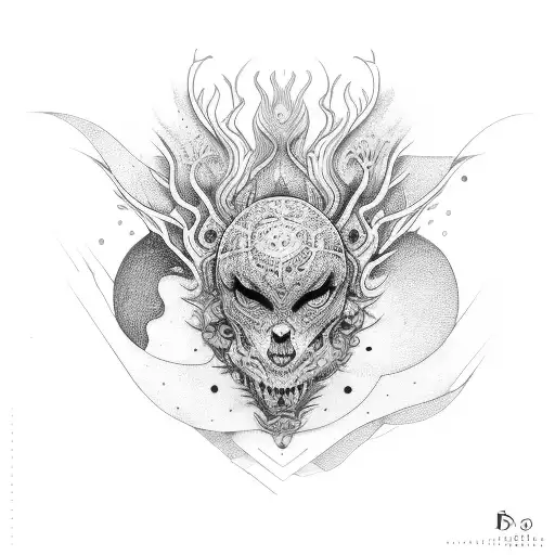 embrace the duality of the world tattoo design idea