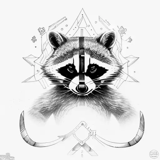 Raccoon as a Spartan warrior tattoo design idea