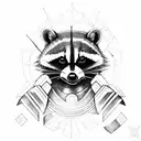 Raccoon as a Spartan warrior tattoo design idea