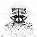 Raccoon as a Spartan warrior tattoo design idea