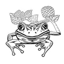 frog with rasberry tattoo design idea