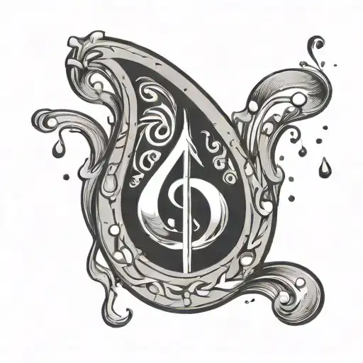 dollar sign in the shape of tear drop falling tattoo design idea