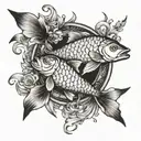 pisces combine aries  tattoo design idea