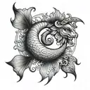 pisces combine aries  tattoo design idea