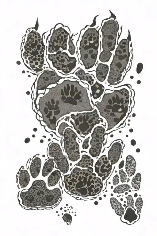 bear paw print inside another bear paw print inside another bear paw print representing baby, mom and dad tattoo design idea