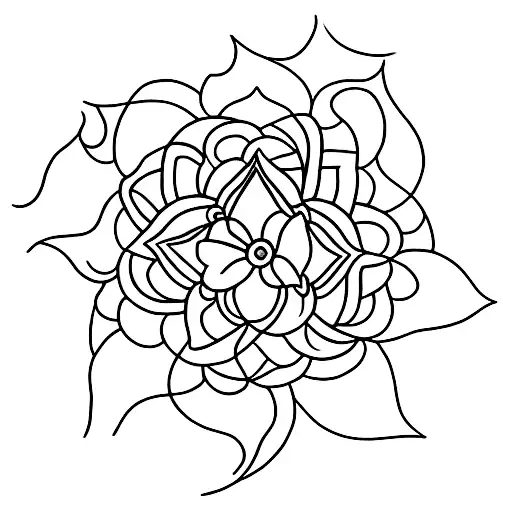 A minimalist tattoo of a violet flower with seven delicate petals, symbolizing the significance of the number 7 in your life. tattoo design idea