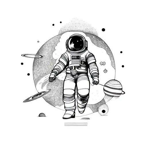 Space cowboy tattoo design idea