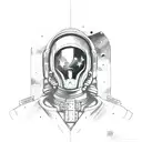 Space cowboy tattoo design idea