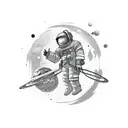 Space cowboy tattoo design idea