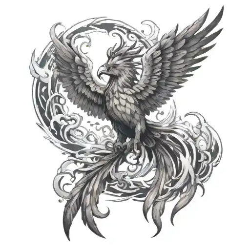 create a masculine and unique Phoenix for men tattoo tattoo design idea
