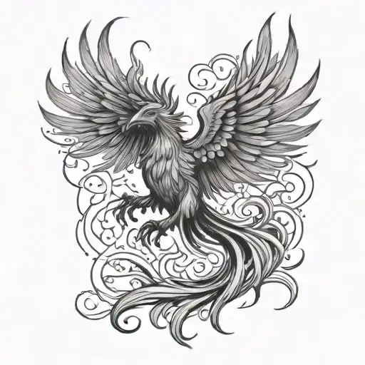 create a masculine and unique Phoenix for men tattoo tattoo design idea