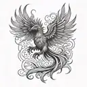 create a masculine and unique Phoenix for men tattoo tattoo design idea
