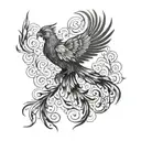 create a masculine and unique Phoenix for men tattoo tattoo design idea