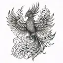 create a masculine and unique Phoenix for men tattoo tattoo design idea