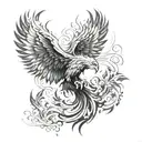 create a masculine and unique Phoenix for men tattoo tattoo design idea