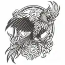 create a masculine and unique Phoenix for men tattoo tattoo design idea