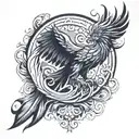 create a masculine and unique Phoenix for men tattoo tattoo design idea