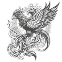 create a masculine and unique Phoenix for men tattoo tattoo design idea