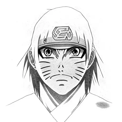 itachi de naruto con los Ojos rojos y el resto en blanco y negro en puntillismo tattoo design idea