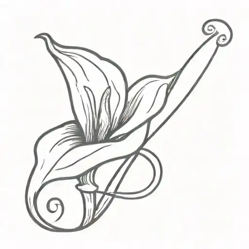Calla lily with Ouroboros symbol wrapped around the stem tattoo design idea