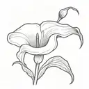 Calla lily elegant long stem  tattoo design idea