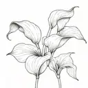 Calla lily elegant long stem  tattoo design idea