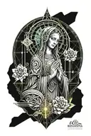 crying Virgin Mary praying Rosetta   tattoo design idea