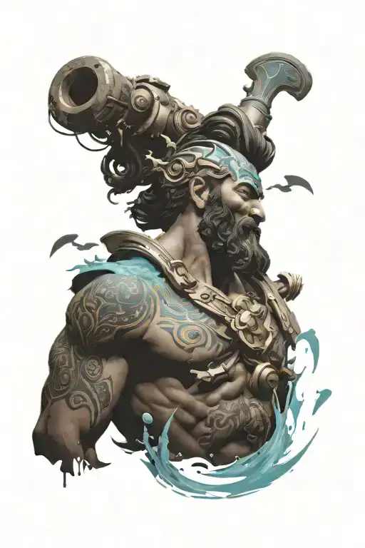 poseidon effects inspired by Apex Legends tattoo design idea