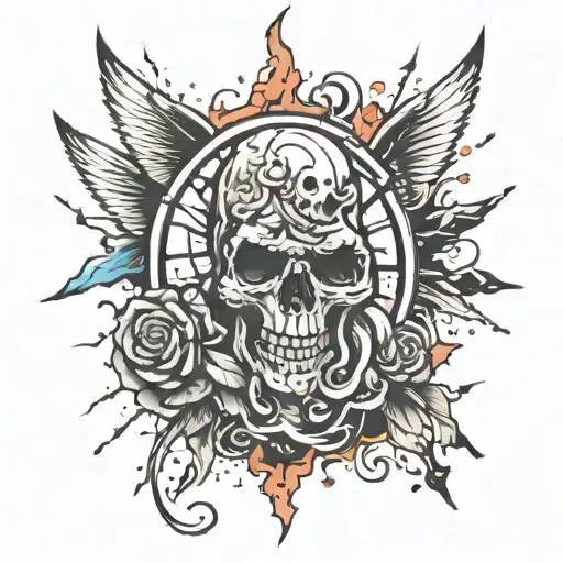 noise is explosion tattoo design idea