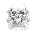 who cares if hell awaits, we're having drinks at heaven's gate tattoo design idea