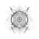 three lines vertical going cross tattoo design idea