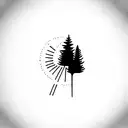 music and nature tattoo design idea