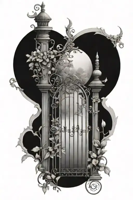 garden gate tattoo design idea