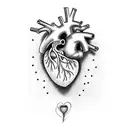 anatomical heart with flowers  tattoo design idea