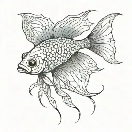 cyber sigil betta fish tattoo design idea