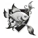 cyber sigil betta fish tattoo design idea