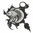 cyber sigil betta fish tattoo design idea