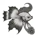 cyber sigil betta fish tattoo design idea