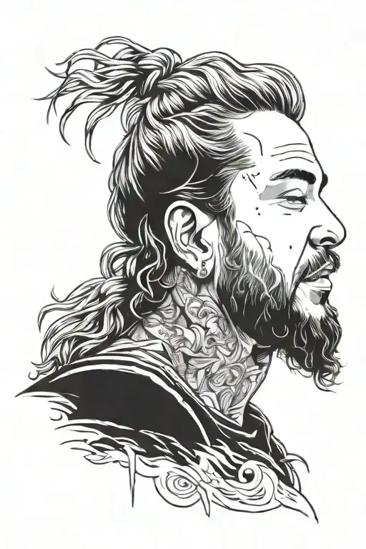 post malone tattoo design idea